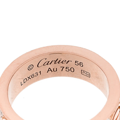 Cartier 18K Pink Gold Diamond 6.5mm LOVE Paved Ring 56 7.75 4 of 4