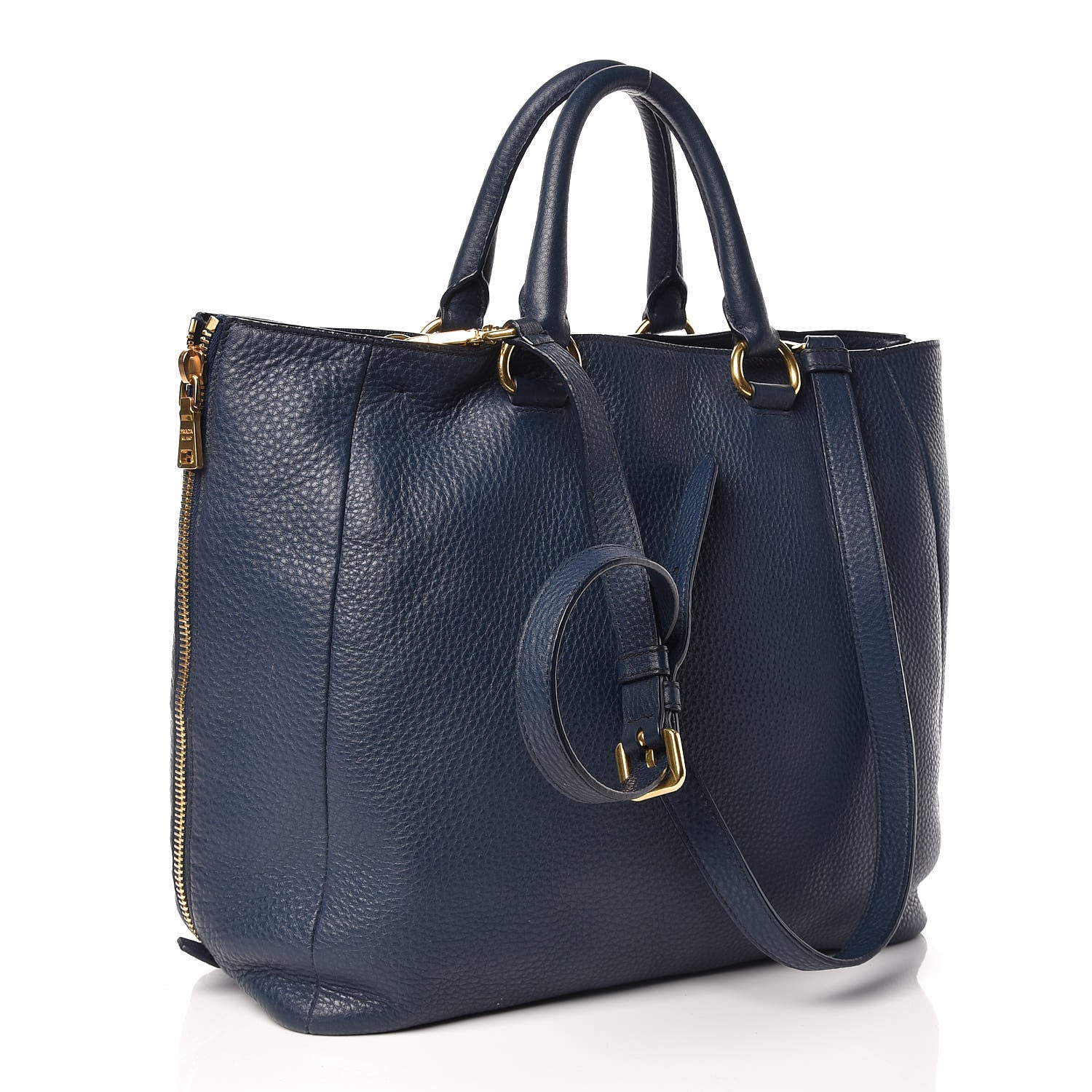 Prada Vitello Daino Tote Bluette 4 of 11