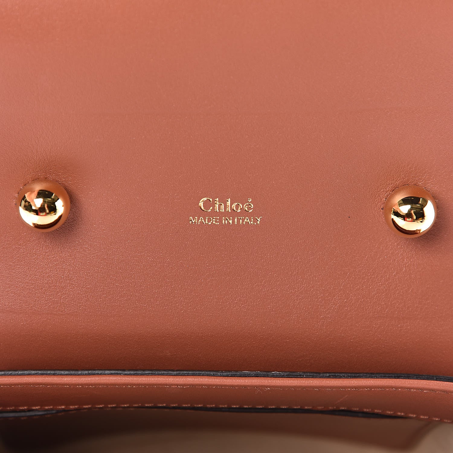 Chloe Calfskin Crocodile Embossed Small Aby Lock Chestnut Brown 6 of 10