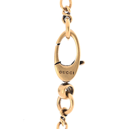 Gucci Crystal Embellished Strawberry Necklace Red Aged Gold 5 of 7