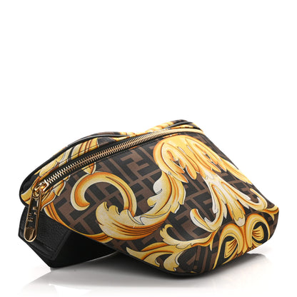 Fendi X VERSACE Nylon Cuoio Romano Fendace FF Baroque Belt Bag Black Gold 4 of 9