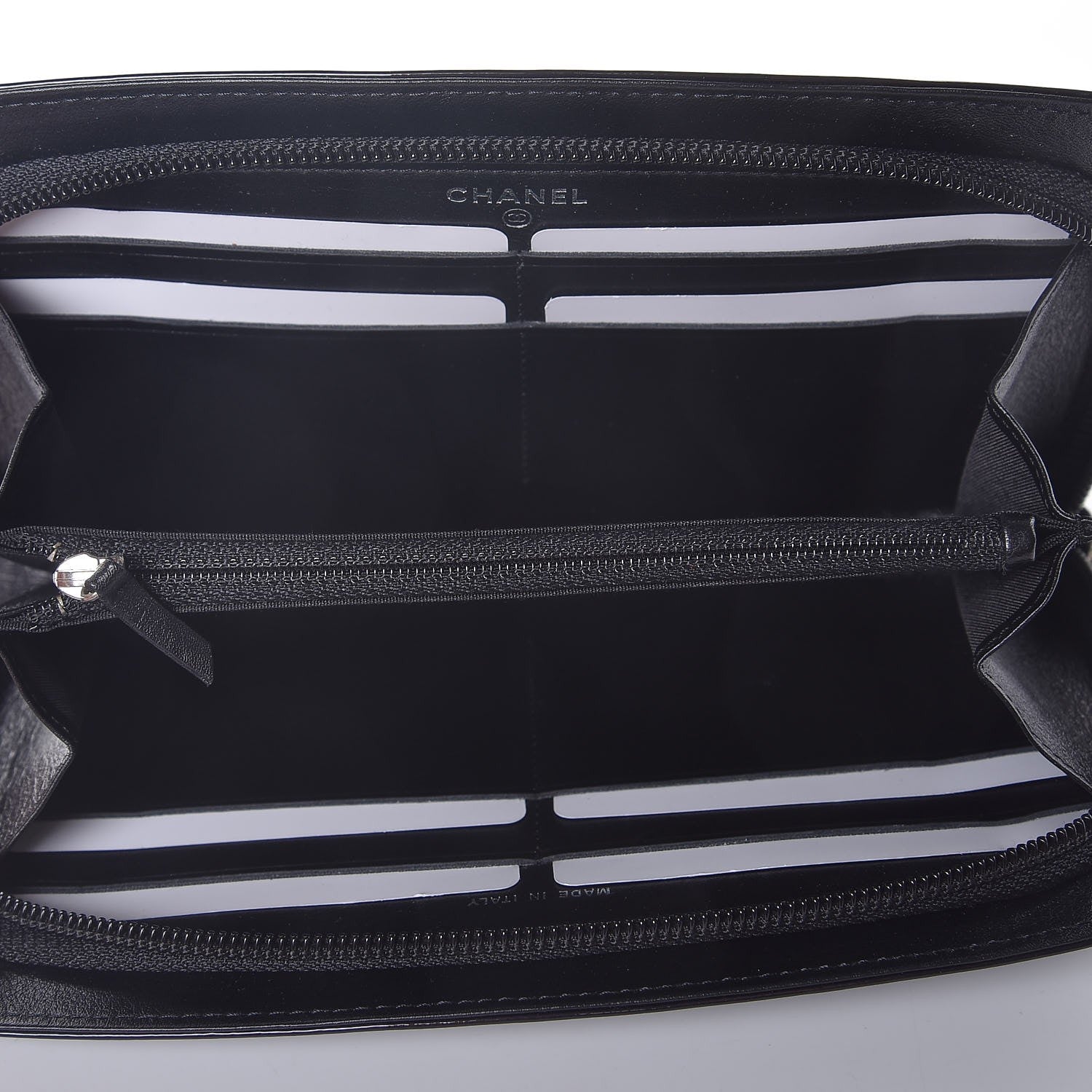 Chanel Patent Large CC Compact Zip Gusset Wallet Black 6 of 9