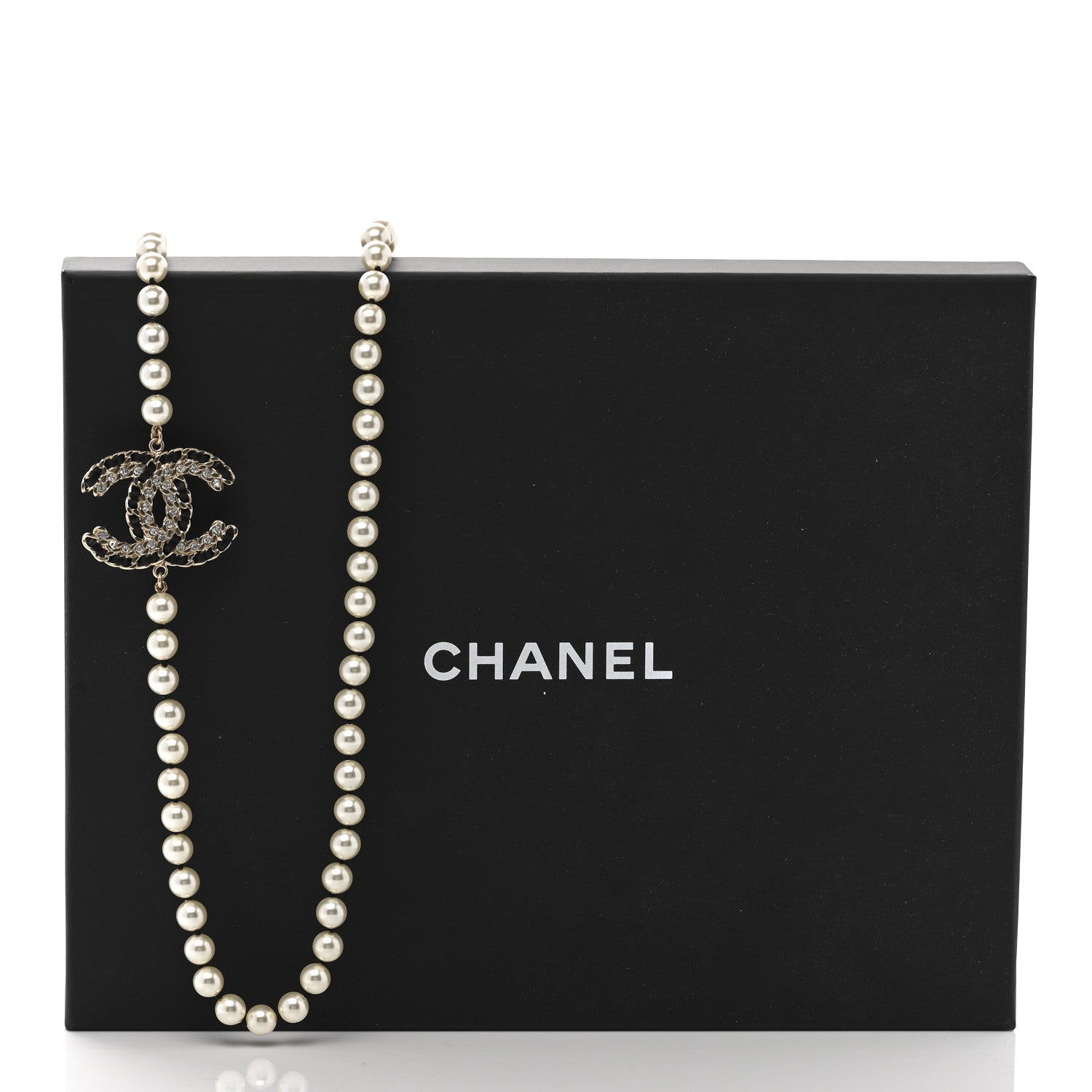 Chanel Pearl Lambskin CC Vintage Allure Necklace Gold 6 of 6