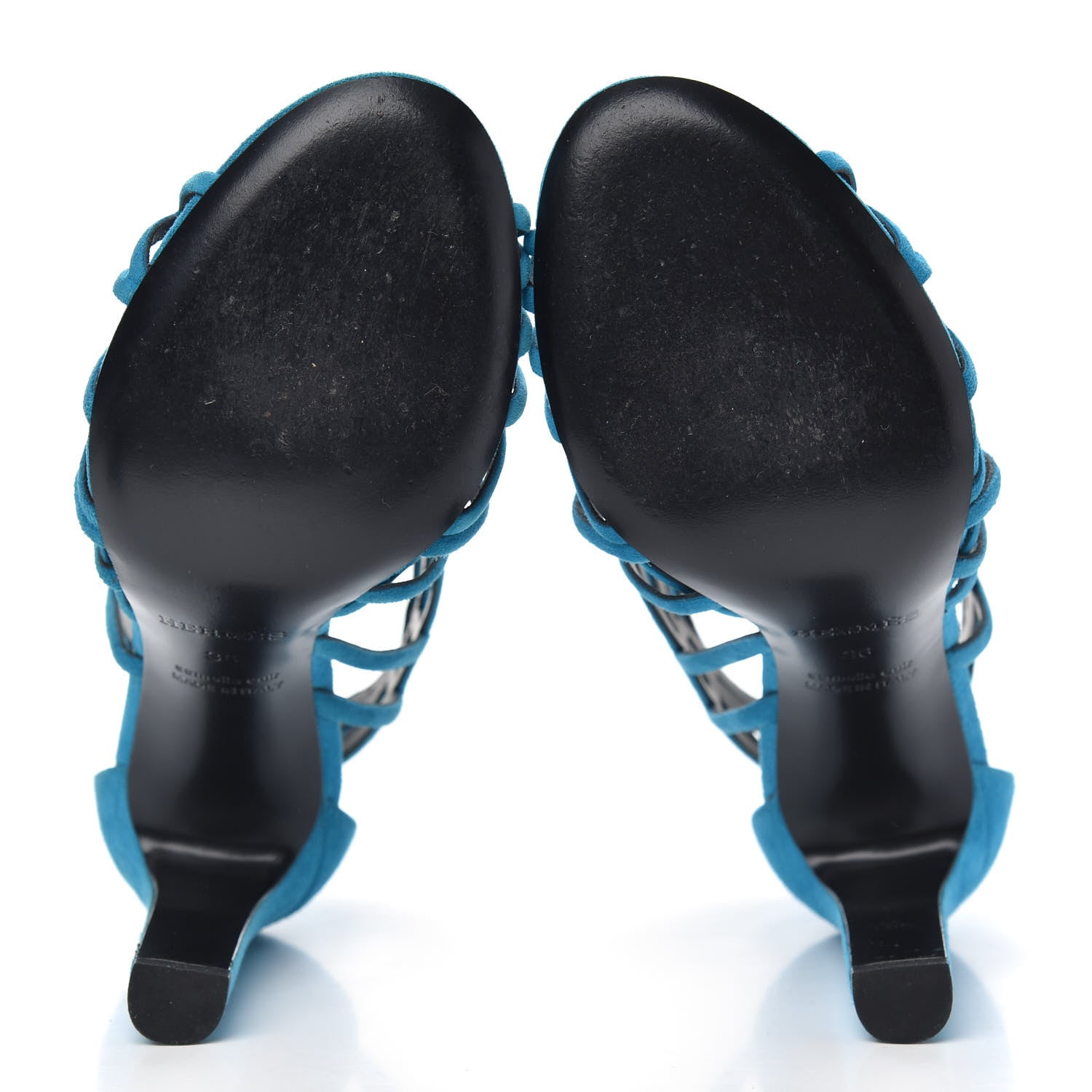 Hermes Suede Moon Sandals 36 Bleu Thalassa 5 of 10