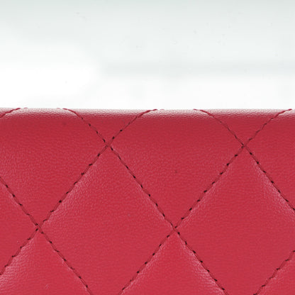 Chanel Lambskin Quilted Flap Card Holder Dark Pink 9 of 9