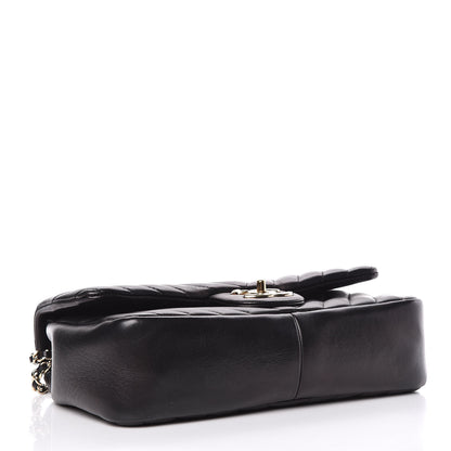 Chanel Calfskin Chevron Medium Single Flap Black 4 of 10