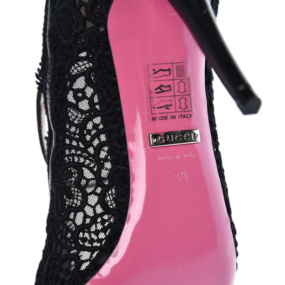 Gucci Lace Pizzo Venice Pumps 39 Black 6 of 9
