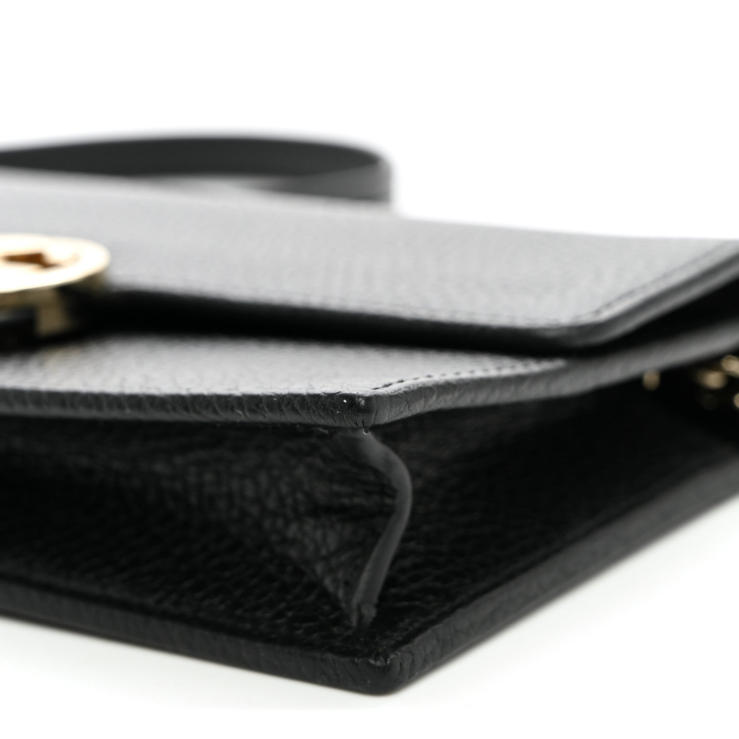 Gucci Dollar Calfskin Interlocking G Chain Wallet Black 9 of 10