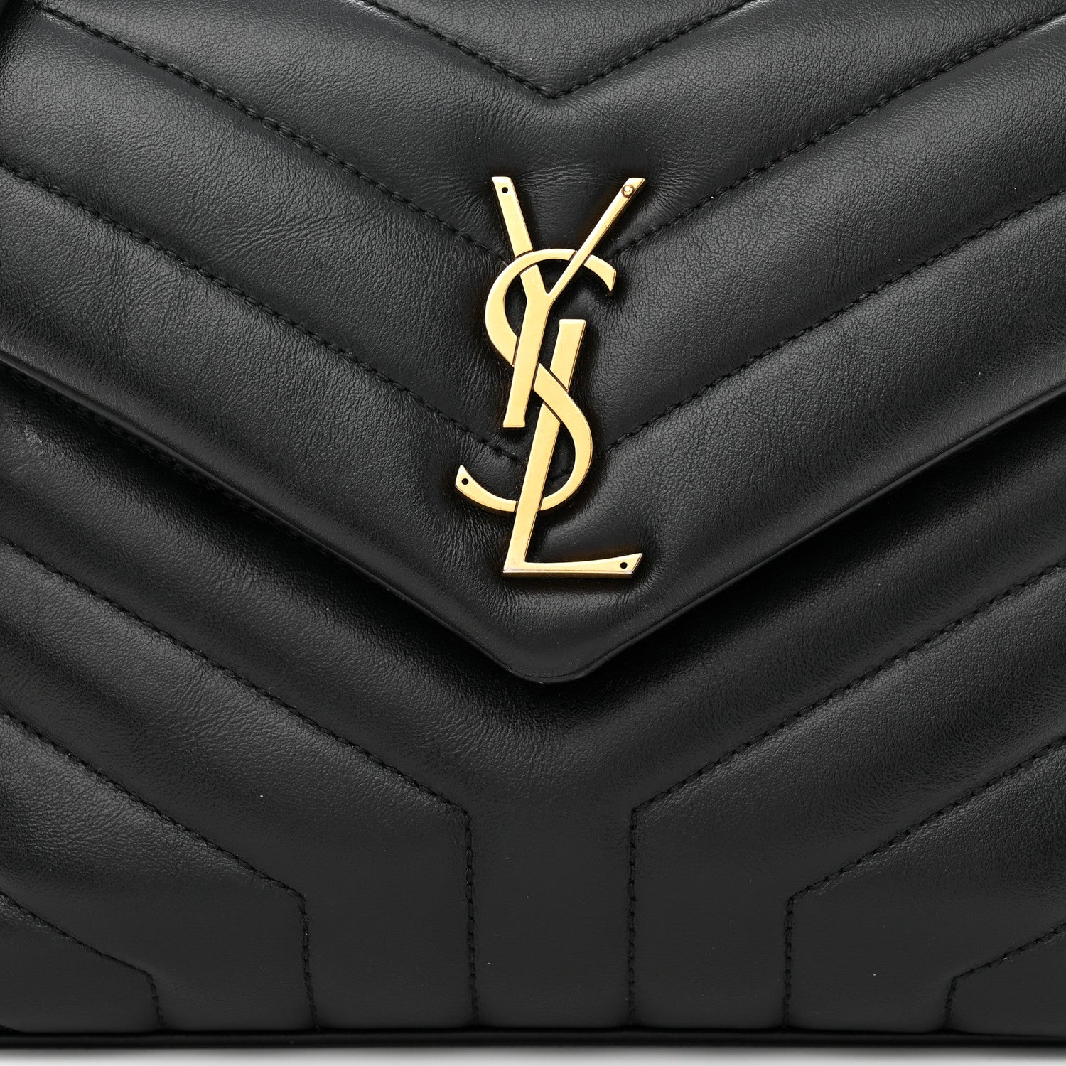 Saint Laurent Calfskin Y Quilted Monogram Small Loulou Chain Satchel Black 8 of 11