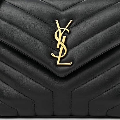 Saint Laurent Calfskin Y Quilted Monogram Small Loulou Chain Satchel Black 8 of 11
