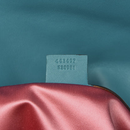 Gucci Velvet Matelasse Small GG Marmont Shoulder Bag Pavone Cyan 7 of 11