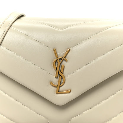 Saint Laurent Calfskin Y Quilted Monogram Toy Loulou Crossbody Bag Crema Soft 9 of 12