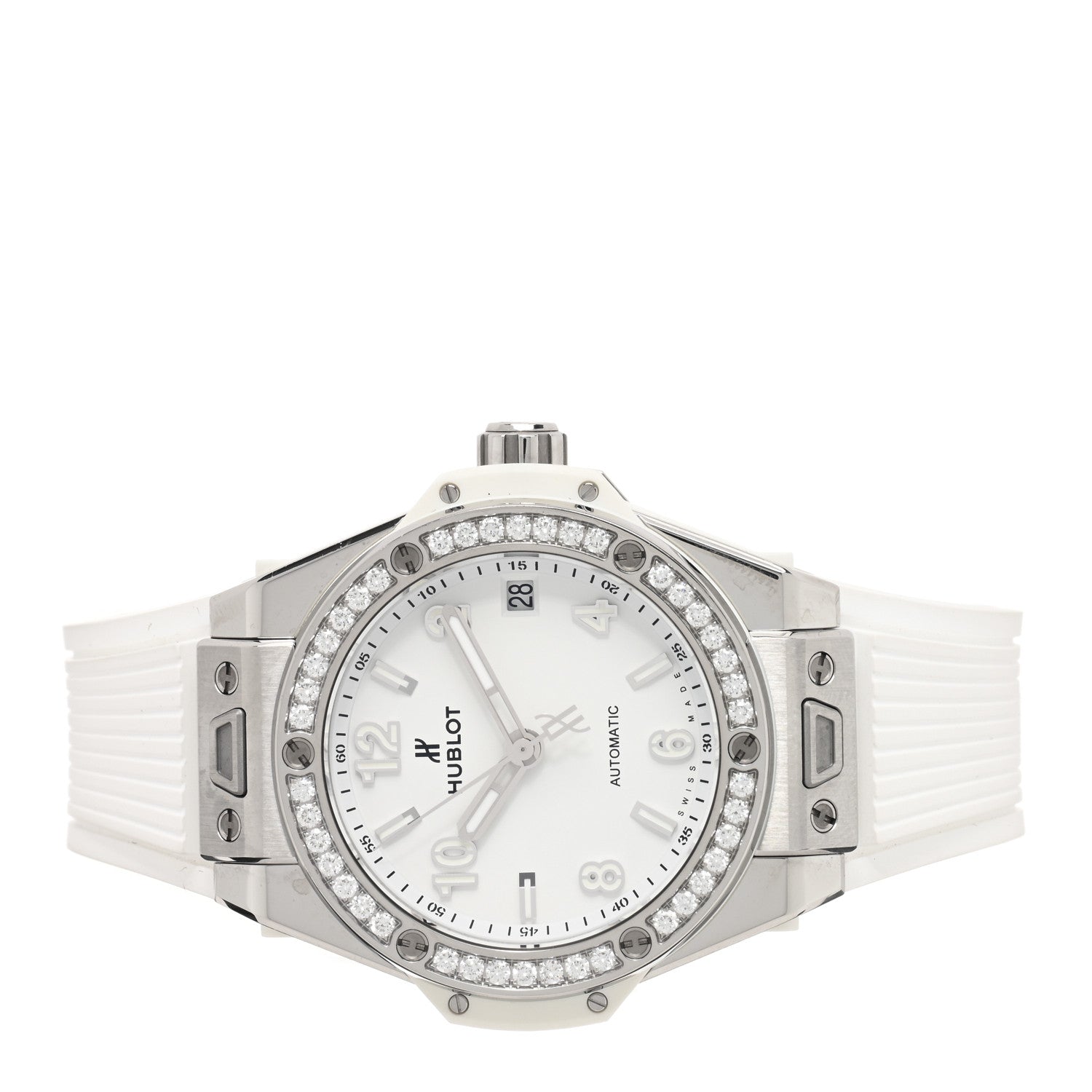 Hublot Stainless Steel Rubber Diamond Bezel 39mm Big Bang Automatic Watch White 465.SE.2010.RW.1204 2 of 5
