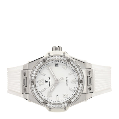 Hublot Stainless Steel Rubber Diamond Bezel 39mm Big Bang Automatic Watch White 465.SE.2010.RW.1204 2 of 5