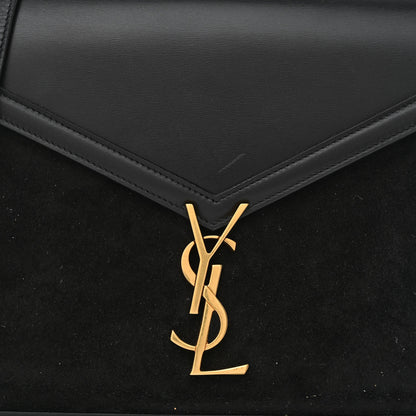 Saint Laurent Kid Scamosciato Smooth Calfskin Medium Classic Monogram Cassandra Top Handle Black Rouge Legion 8 of 12