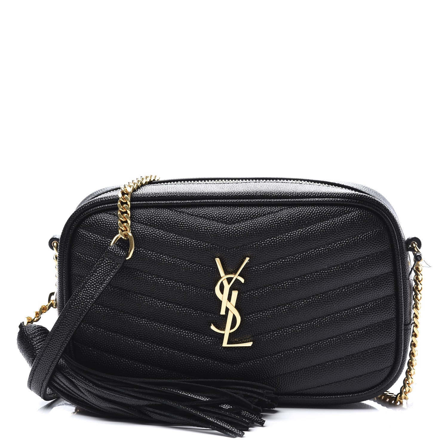 Saint Laurent Grain De Poudre Matelasse Monogram Mini Lou Camera Bag Black 1 of 10