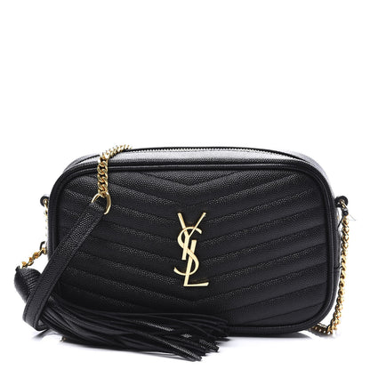 Saint Laurent Grain De Poudre Matelasse Monogram Mini Lou Camera Bag Black 1 of 10