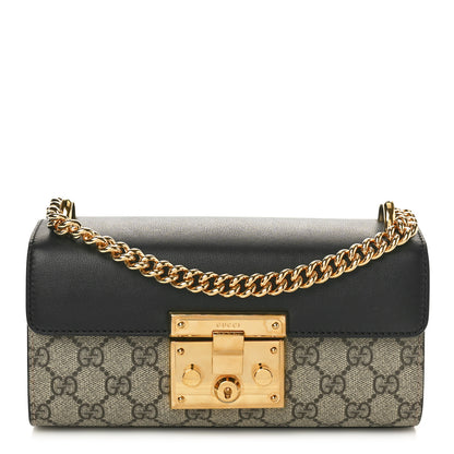 Gucci GG Supreme Monogram Calfskin Padlock Mini Shoulder Bag Beige Ebony 1 of 10