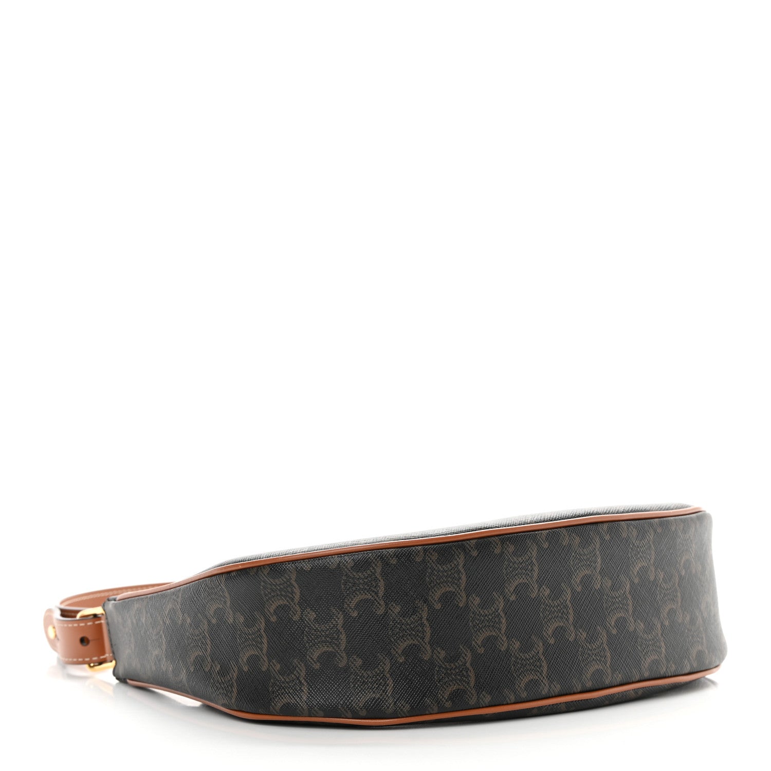 Celine Triomphe Canvas Calfskin Ava Shoulder Bag Tan 4 of 11