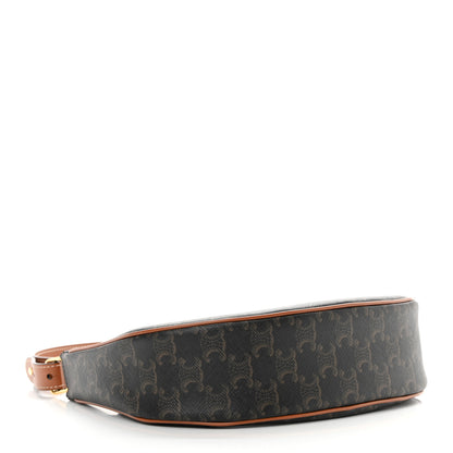 Celine Triomphe Canvas Calfskin Ava Shoulder Bag Tan 4 of 11