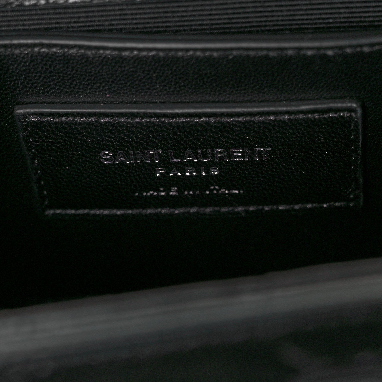 Saint Laurent Calfskin Crocodile Embossed Bag Black 7 of 7