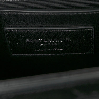 Saint Laurent Calfskin Crocodile Embossed Bag Black 7 of 7