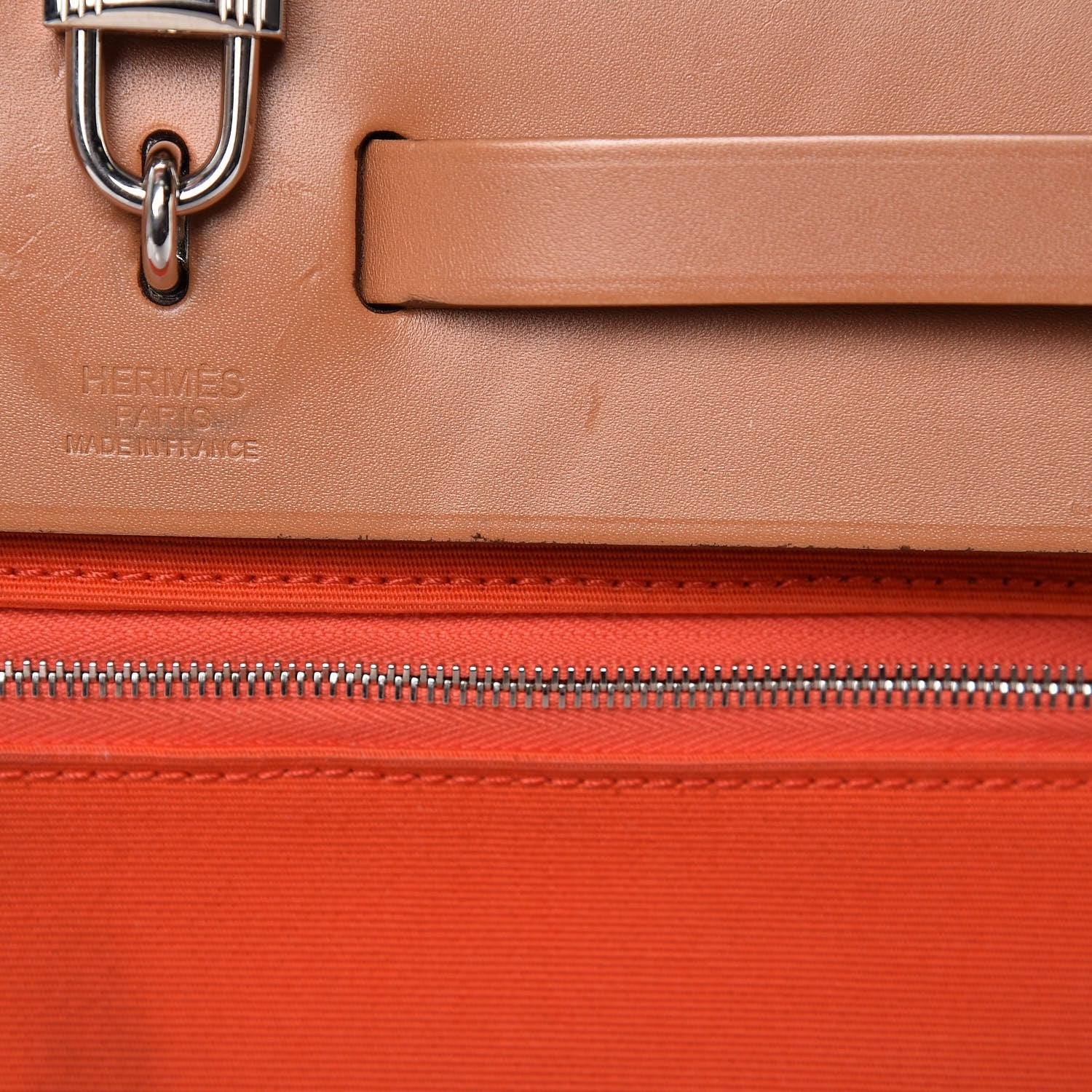 Hermes Vache Hunter Toile Herbag Zip 31 PM Orange 12 of 30