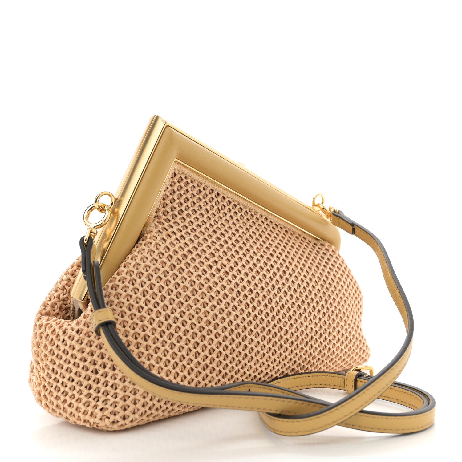 Fendi Raffia Nappa Macrame Small Fendi First Natural Sahara 3 of 10