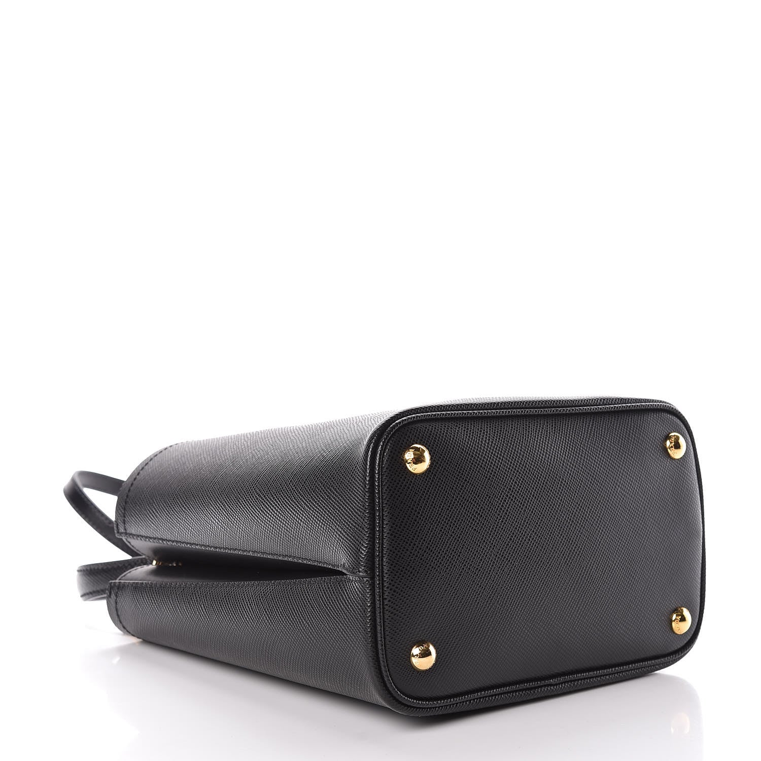 Prada Saffiano Cuir Medium Panier Bucket Bag Black Fuoco 4 of 9