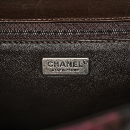 Chanel Snakeskin Soho Tassel Medium Flap Dark Pink Black 6 of 12