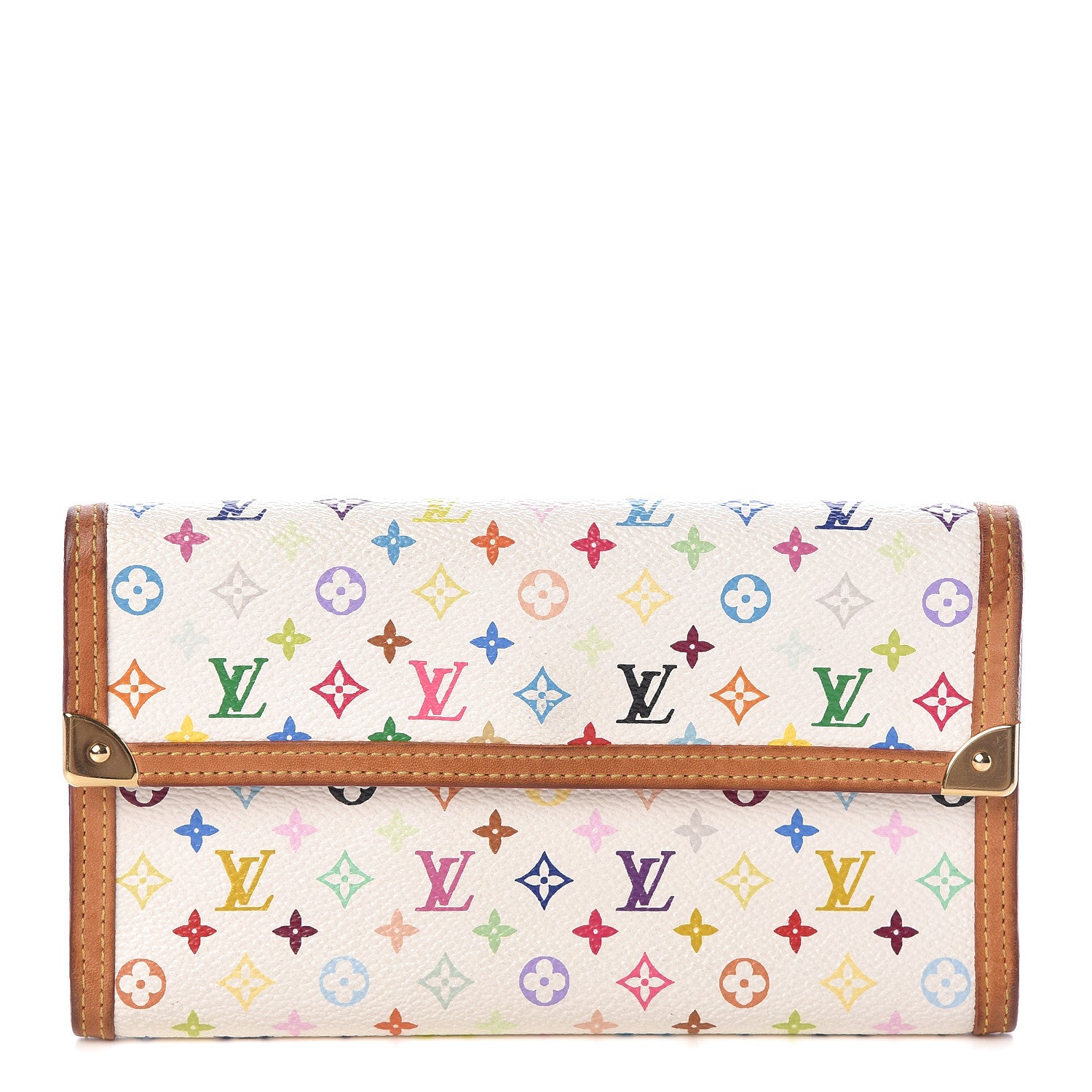 Louis Vuitton Monogram Multicolor Porte Tresor International Wallet White 1 of 7