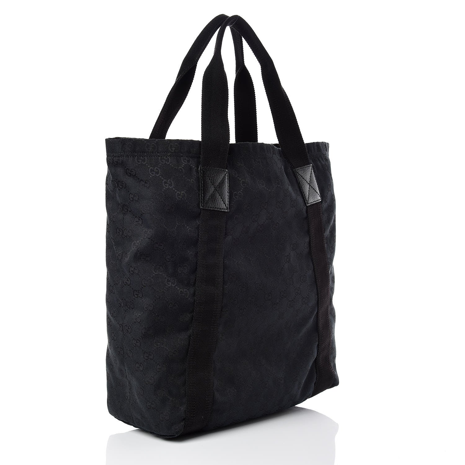 Gucci GG Monogram Medium Web Handle Vertical Tote Black 3 of 9