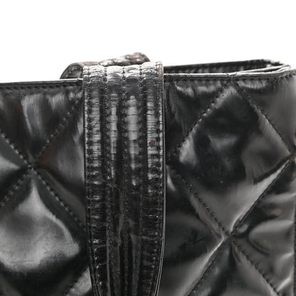 Chanel Patent Quilted Expandable CC Shoping Tote Black 16 of 16