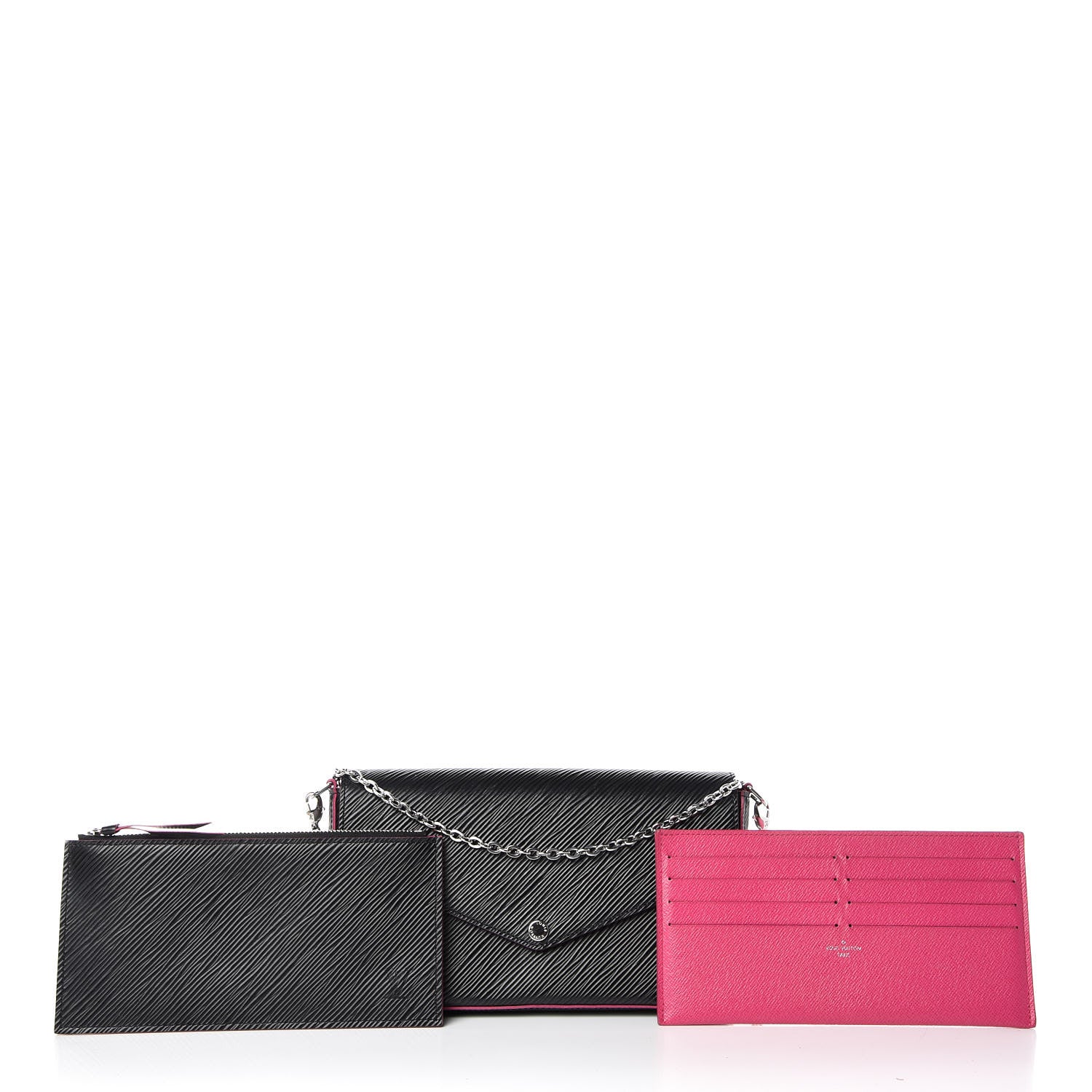 Louis Vuitton Epi Pochette Felicie Black Hot Pink 3 of 11