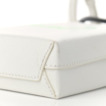 Balenciaga Squared Calfskin Logo Shopping Phone Holder Bag White Light Green 10 of 10