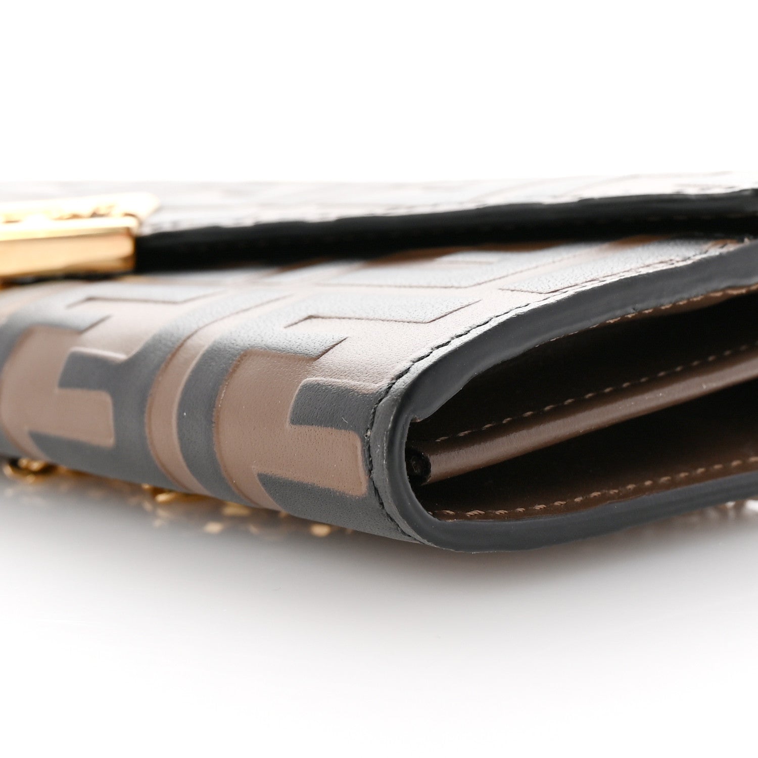Fendi Vitello Soft FF Diamonds Continental Envelope Wallet On Chain Maya Black 9 of 9