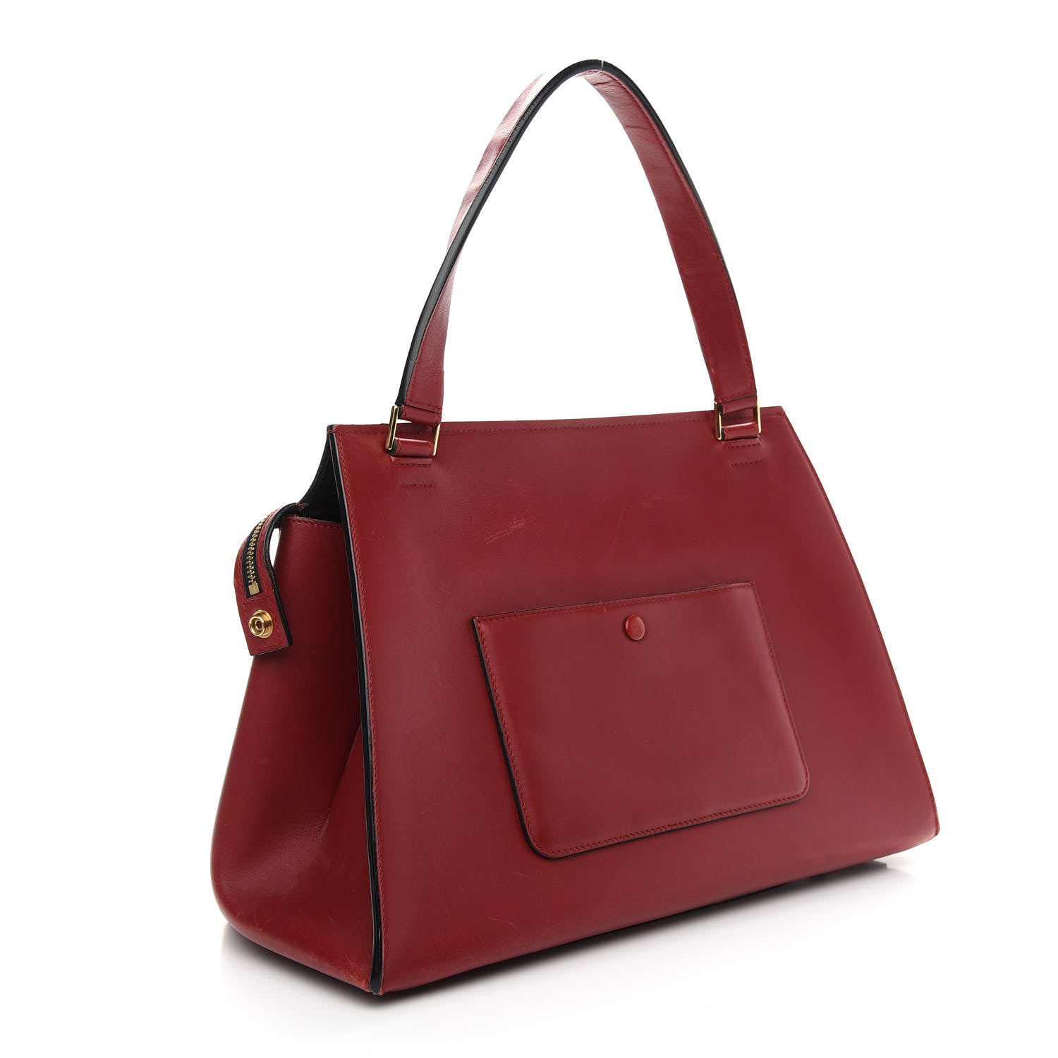 Celine Smooth Calfskin Large Edge Shoulder Bag Red 3 of 14