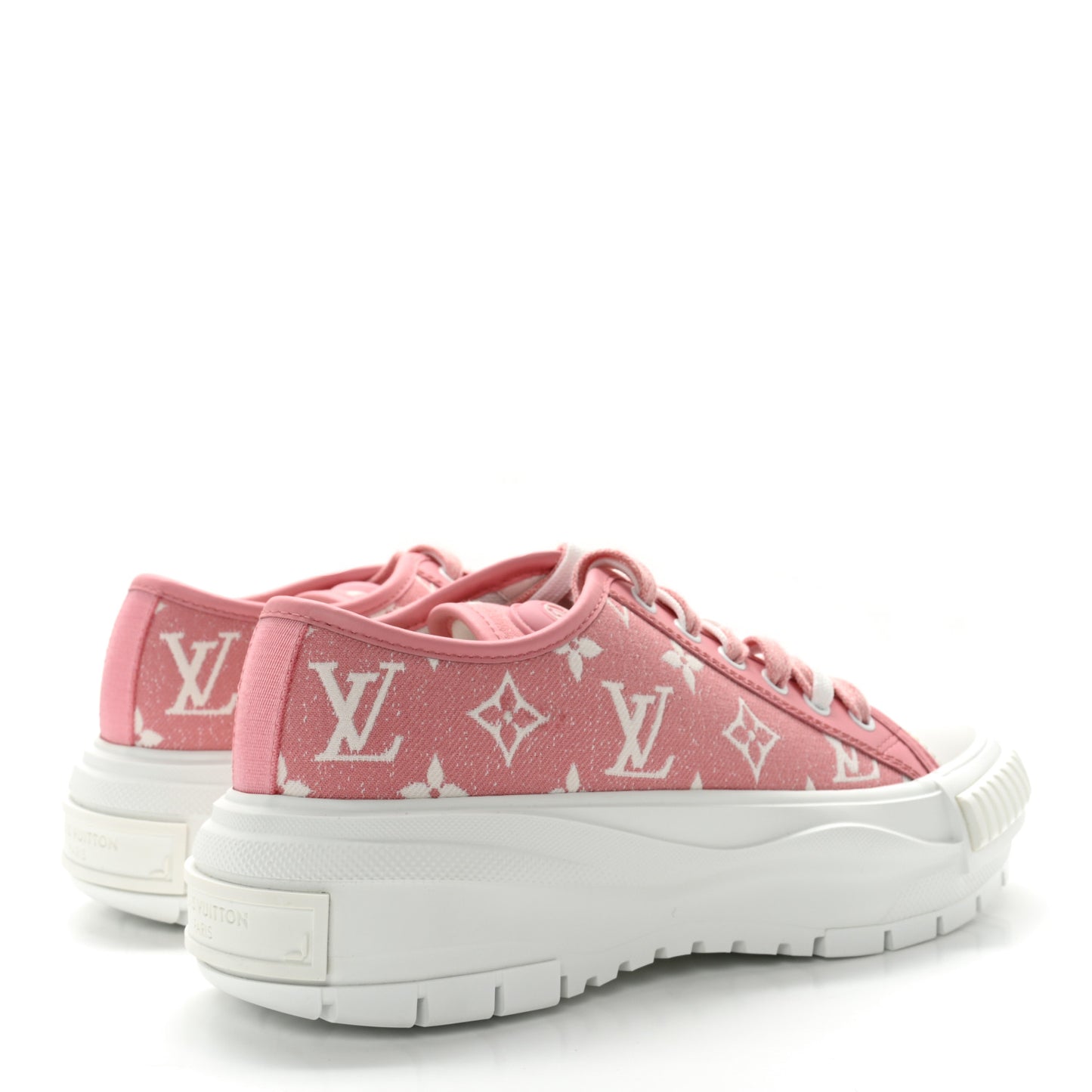Denim Monogram Squad Sneakers 38 Pink