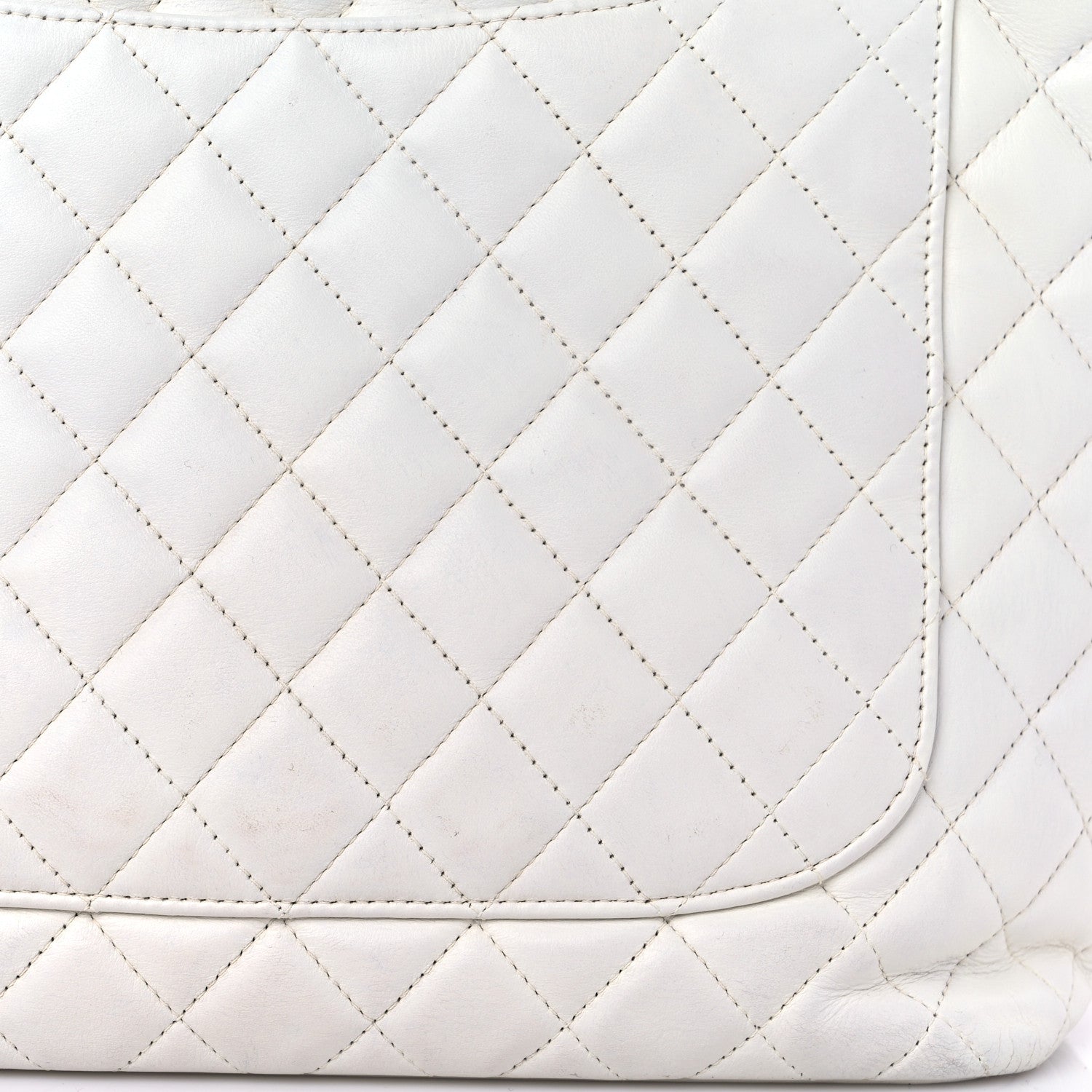 Chanel Calfskin Python Quilted Large Cambon Tote White 17 of 22