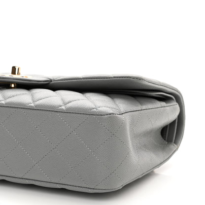 Chanel Caviar Quilted Medium Double Flap Grey 10 of 10
