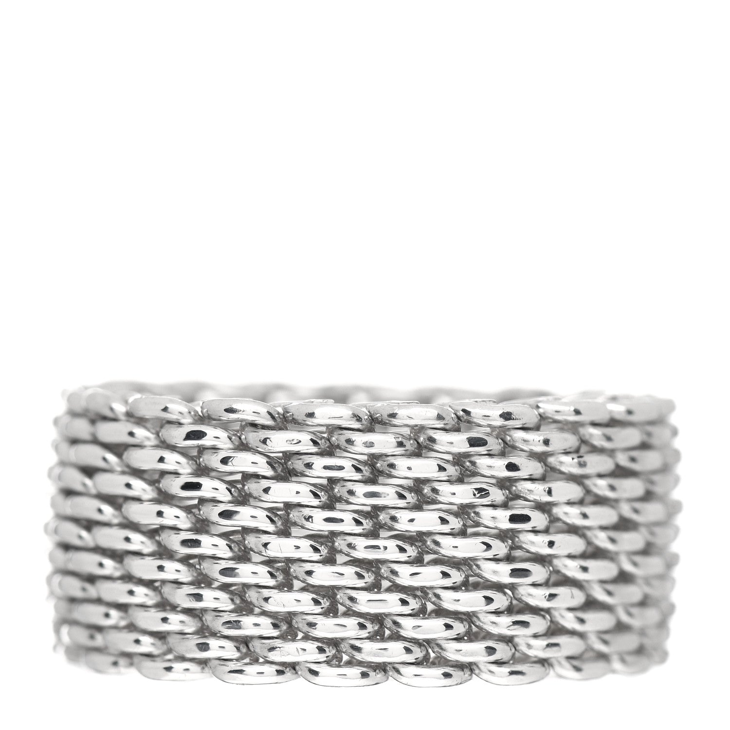 Tiffany Sterling Silver Somerset Mesh Ring 50 5.5 1 of 4