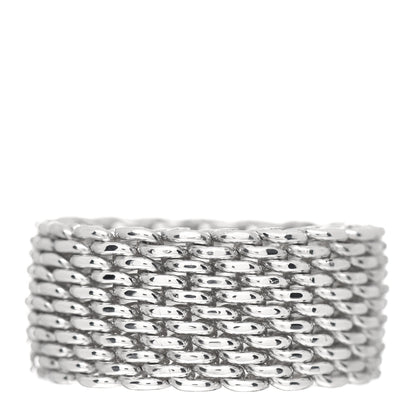 Tiffany Sterling Silver Somerset Mesh Ring 50 5.5 1 of 4