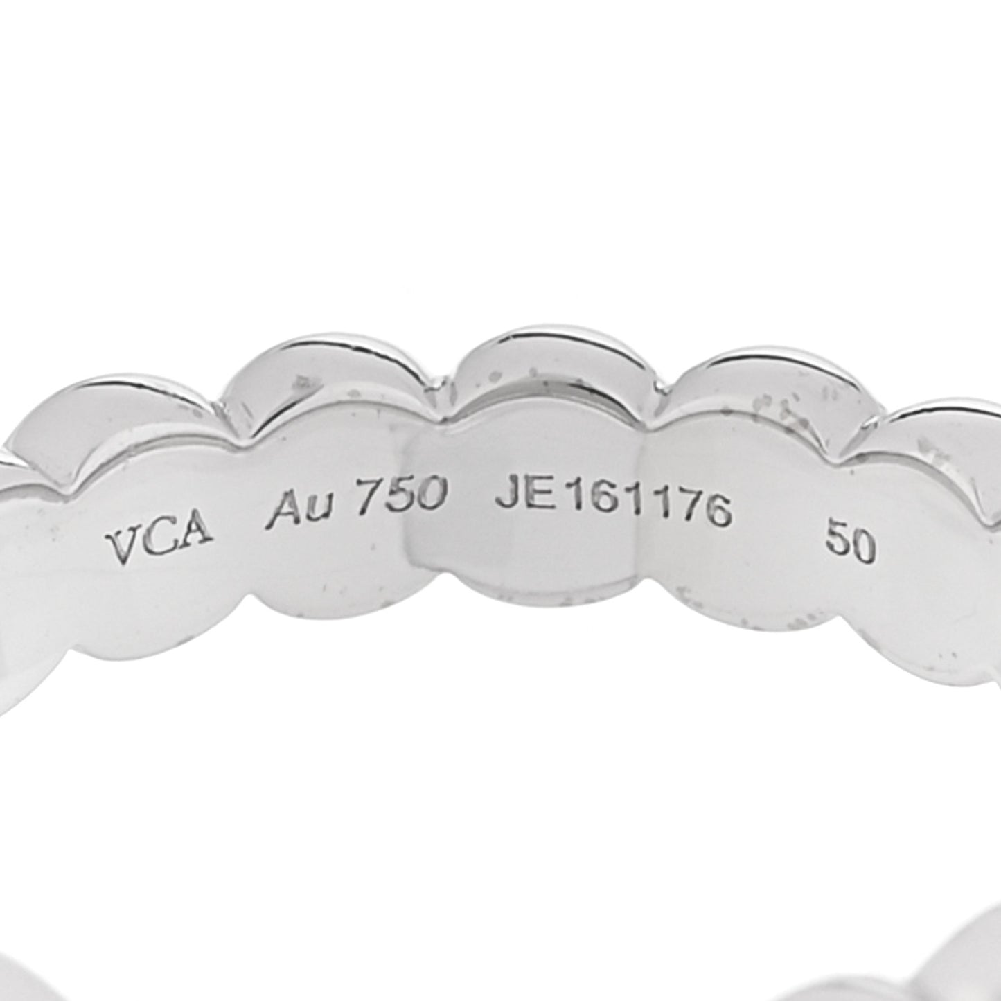 18K White Gold Medium Perlee Ring 50 5.25