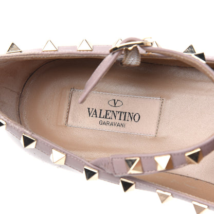 Valentino Garavani Patent Rockstud Cage Ballerina Flats 37 Poudre 7 of 13