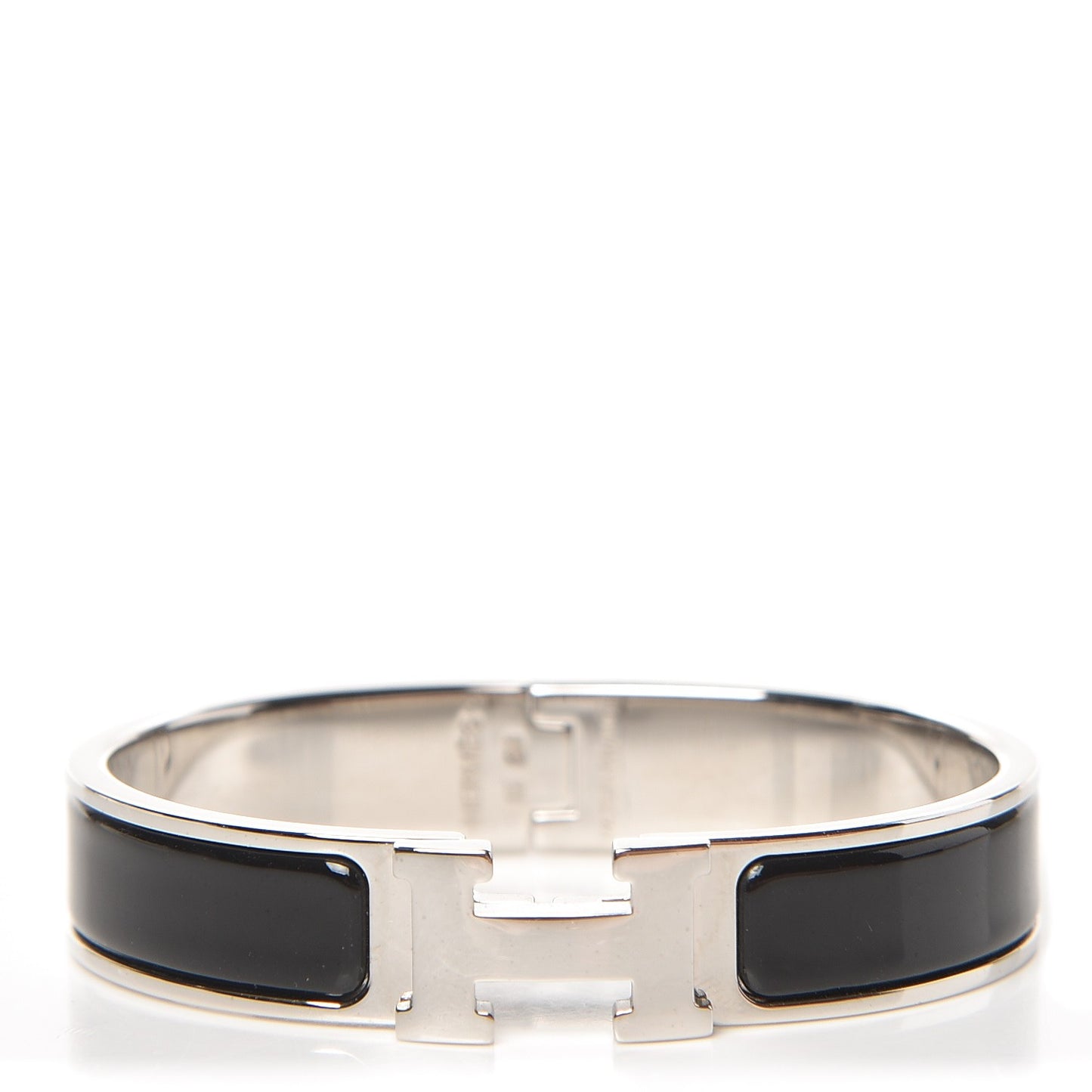 Enamel Narrow Clic Clac H Bracelet PM Black