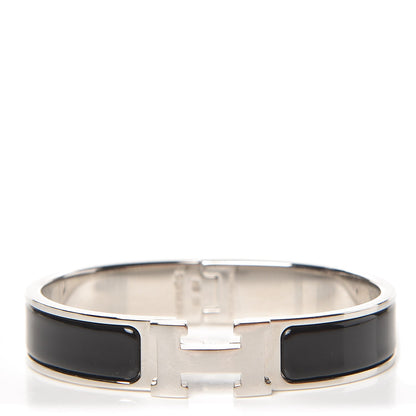 Hermes Enamel Narrow Clic Clac H Bracelet PM Black 1 of 4