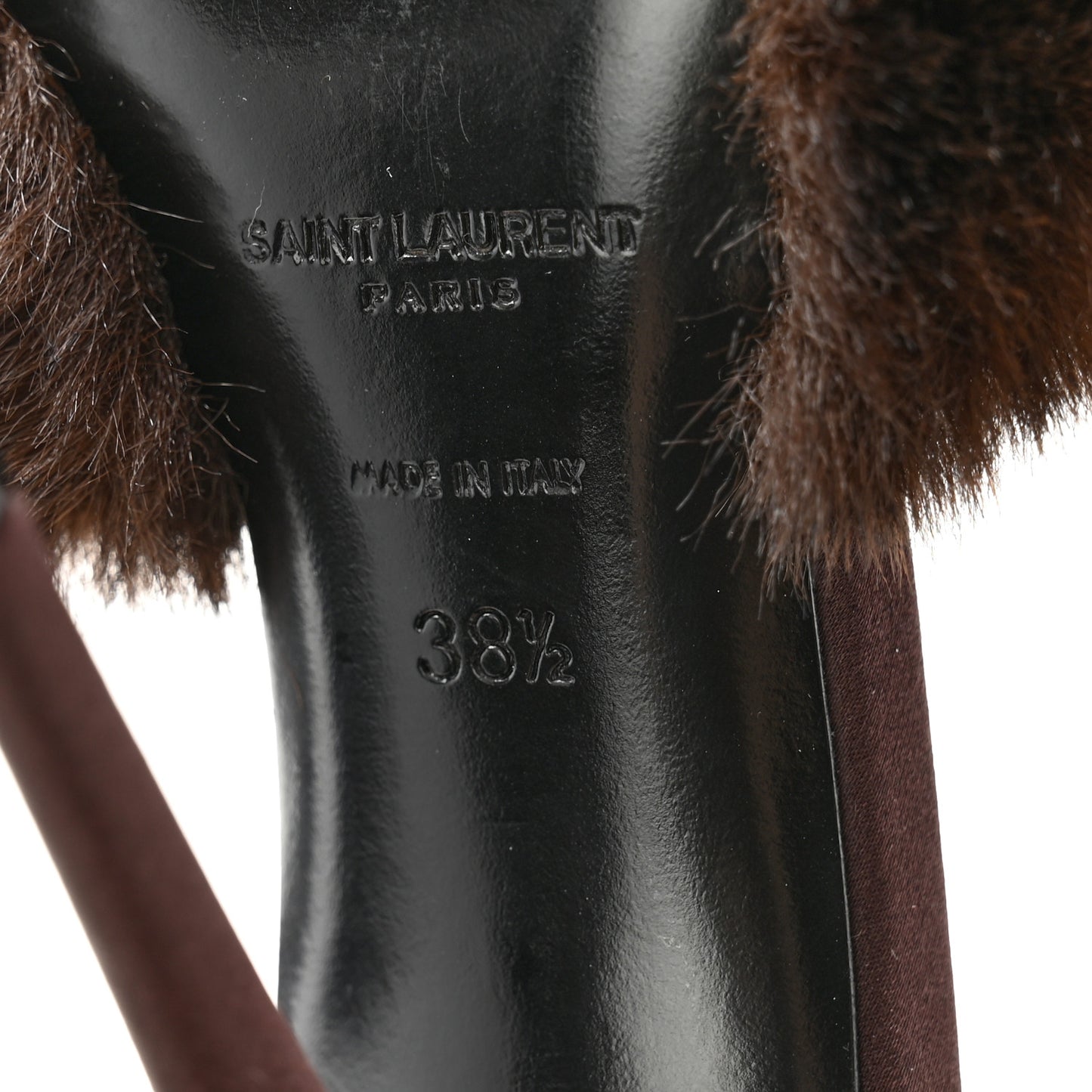Faux Fur La 16 Mule Sandals 38.5 Burgundy
