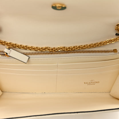 Valentino Garavani Nappa Roman Stud Wallet on Chain Ivory 6 of 9