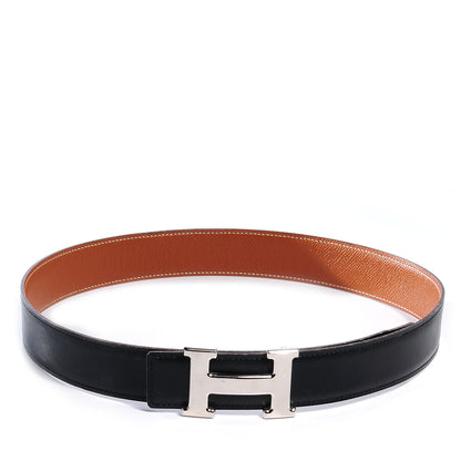 Hermes Box Courchevel Reversible Constance 32mm H Belt Noir Gold 75 1 of 5