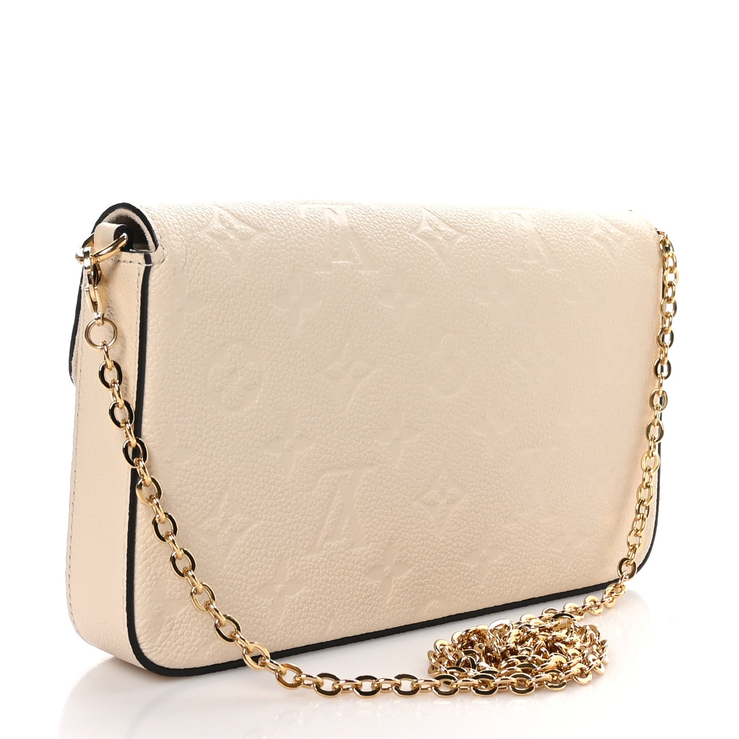 LOUIS VUITTON Empreinte Pochette Felicie Chain Wallet Cream